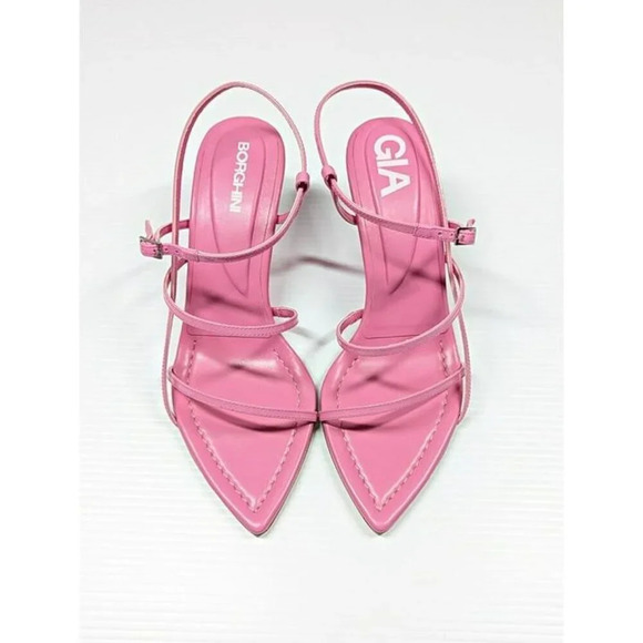 Gia Borghini Women's Gia 26 Strappy Wedge Sandals Pink Size 39 IT (MSRP $510) - Picture 4 of 12
